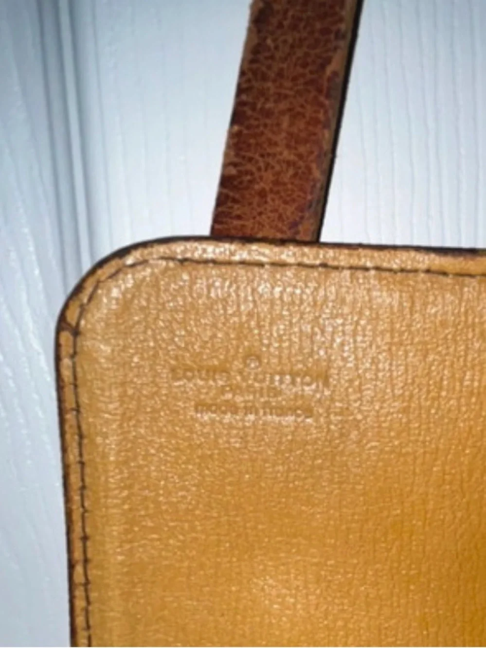 Vintage Louis Vuitton Brown Monogram Canvas Crossbody with Tan Strap